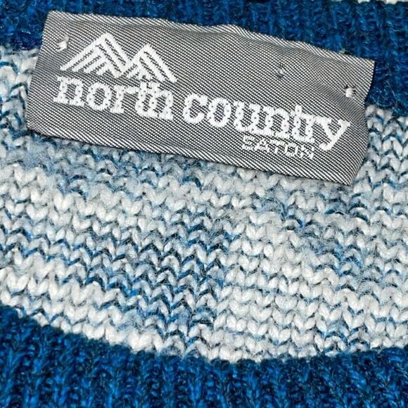 Vintage North country Eaton Sweater Mens XL knit geo print Wool Blend crew Neck - Picture 7 of 9